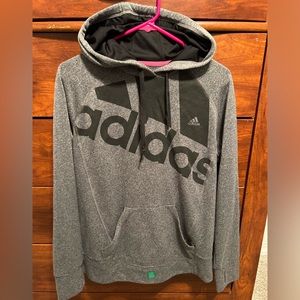 Women’s gray and black adidas hooded sweatshirts